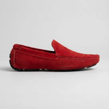Mocassim Driver de Couro Capri Nero Vermelho