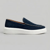 Mocassim Loafer de Camurça Vanguard Azul Marinho