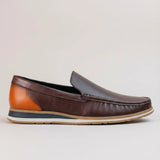 Mocassim Loafer de Couro Contrast Marrom