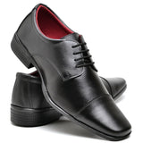 Sapato Social Sofistic Preto Fosco com Cadarço e Detalhe no Bico
