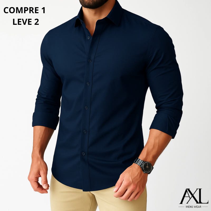 Camisa Social AXL Supreme Slim Fit Manga Longa