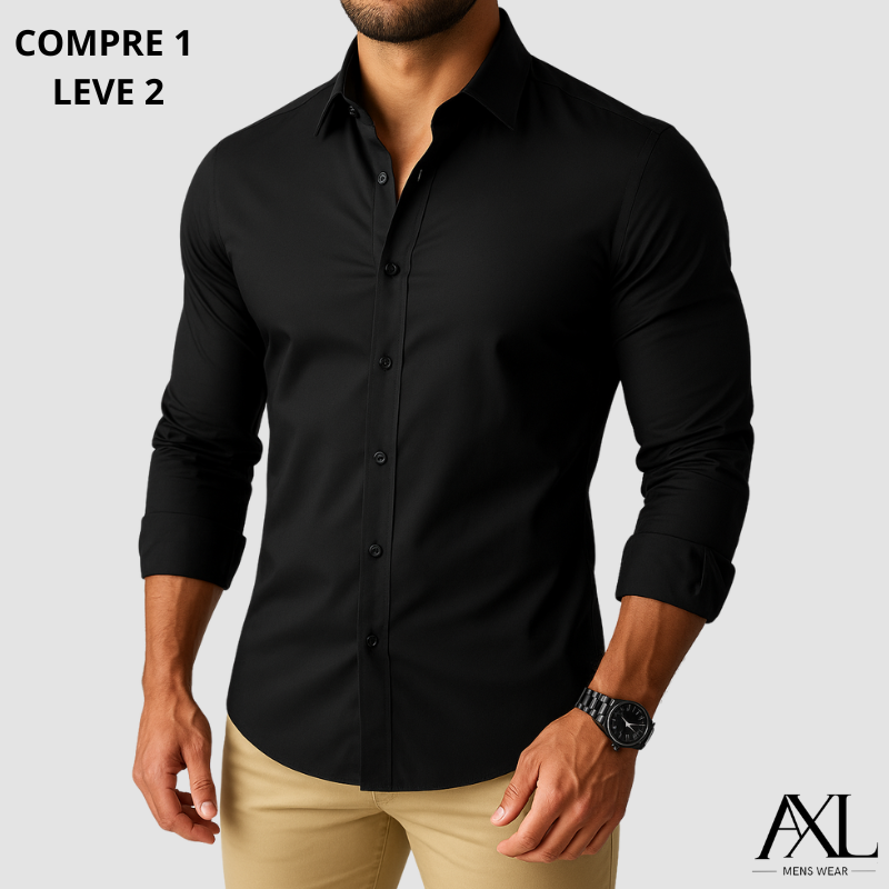Camisa Social AXL Supreme Slim Fit Manga Longa