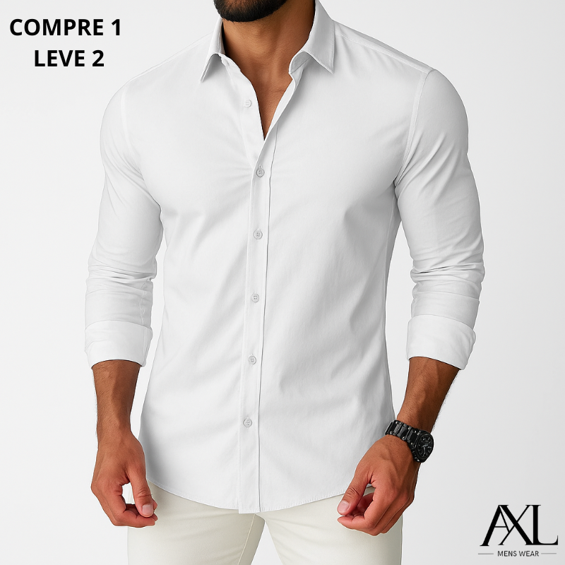Camisa Social AXL Supreme Slim Fit Manga Longa
