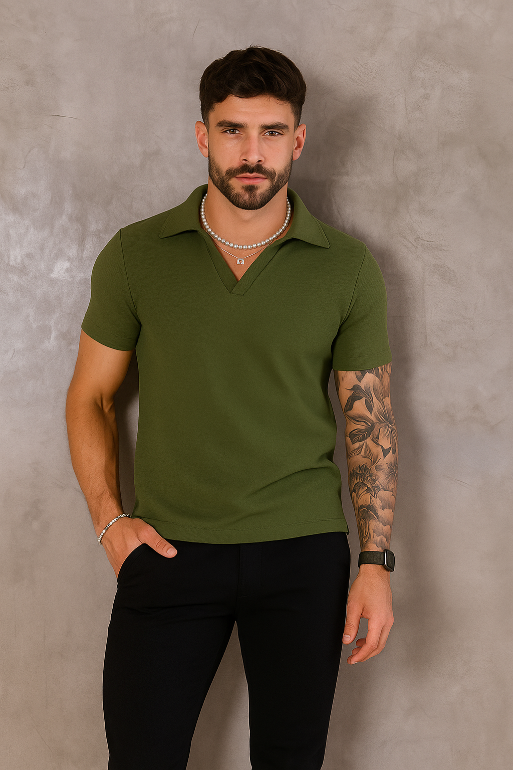 Polo Masculina Texturizada AXL — Elegância e Conforto Premium