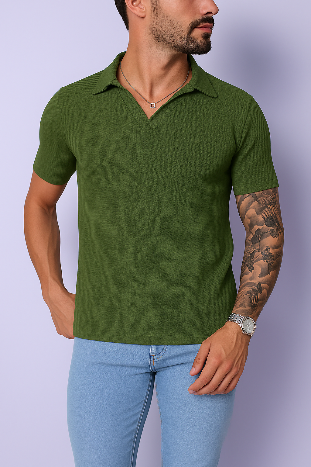 Polo Masculina Texturizada AXL — Elegância e Conforto Premium