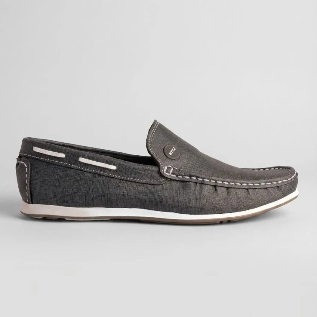 Mocassim Casual Canvas em Lona Cinza