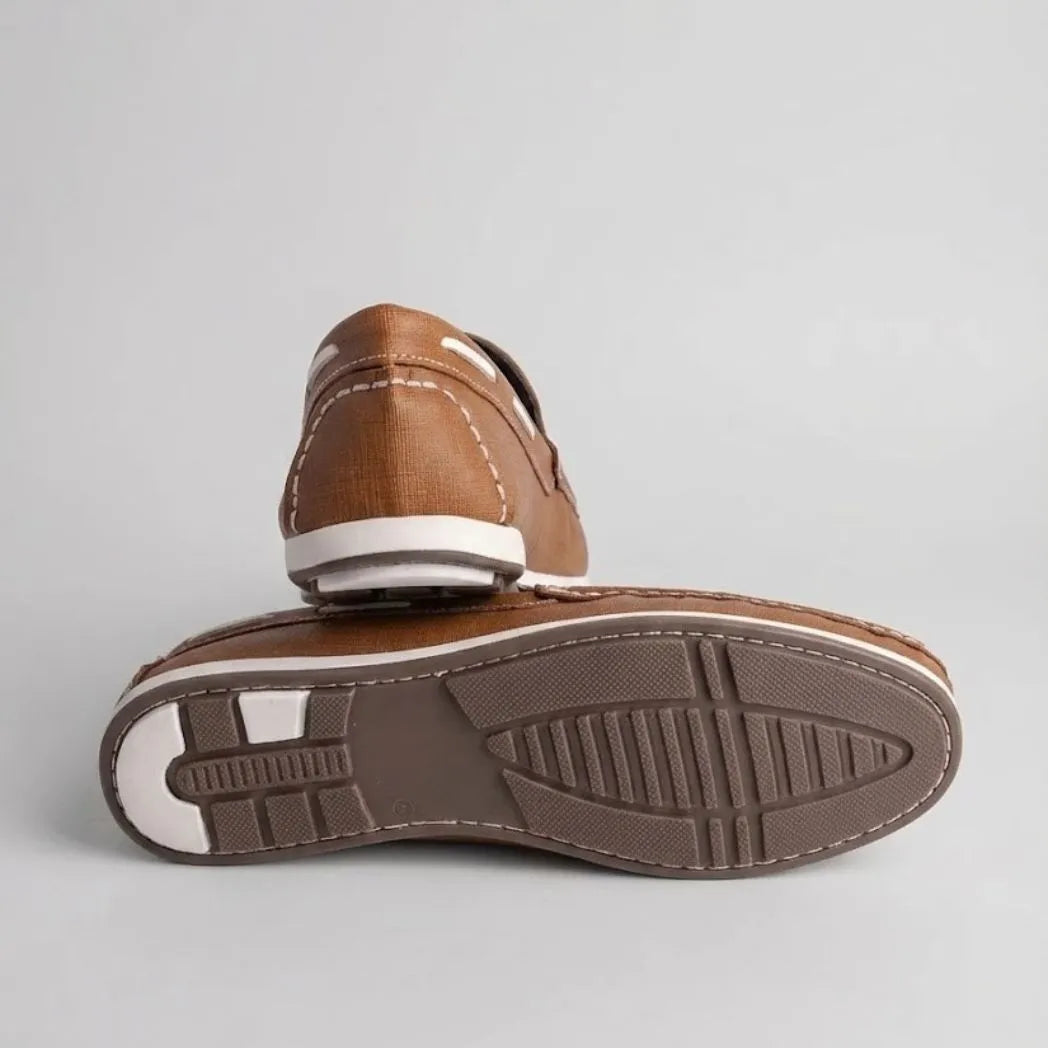 Mocassim Casual Canvas em Lona Marrom