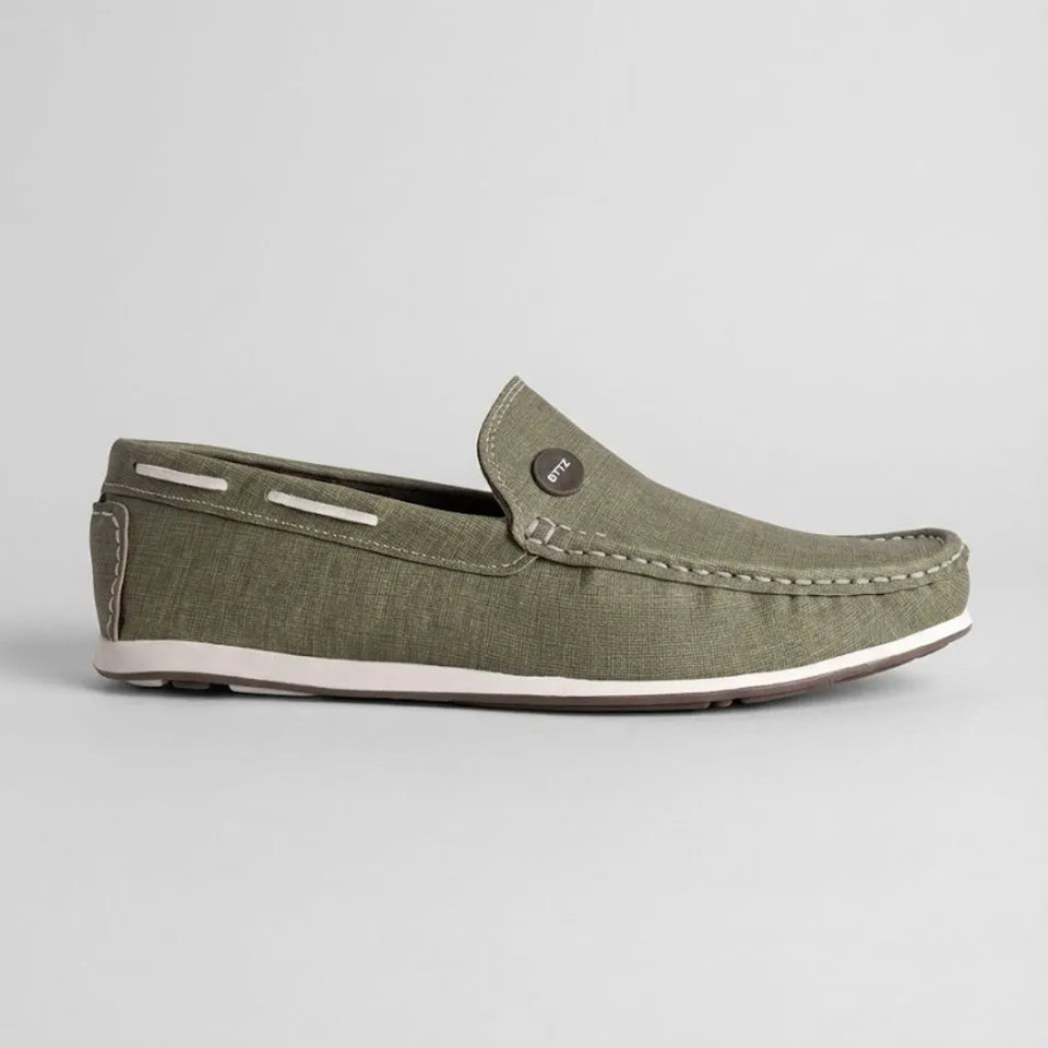 Mocassim Casual Canvas em Lona Verde