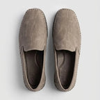 Mocassim Cognac de Couro Cinza