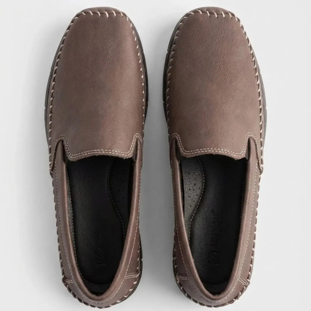 Mocassim Cognac de Couro Marrom