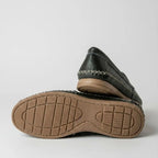 Mocassim Cognac de Couro Preto