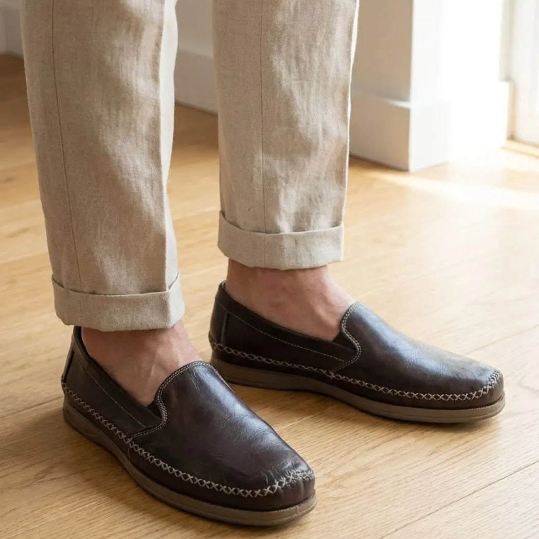 Mocassim Cognac de Couro