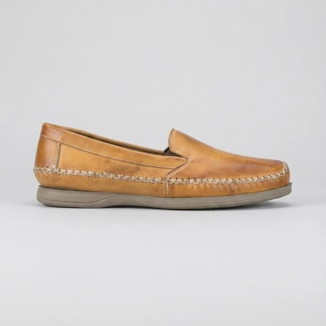 Mocassim Cognac de Couro
