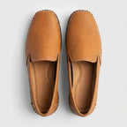 Mocassim Cognac de Couro Laranja
