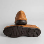 Mocassim Cognac de Couro Laranja