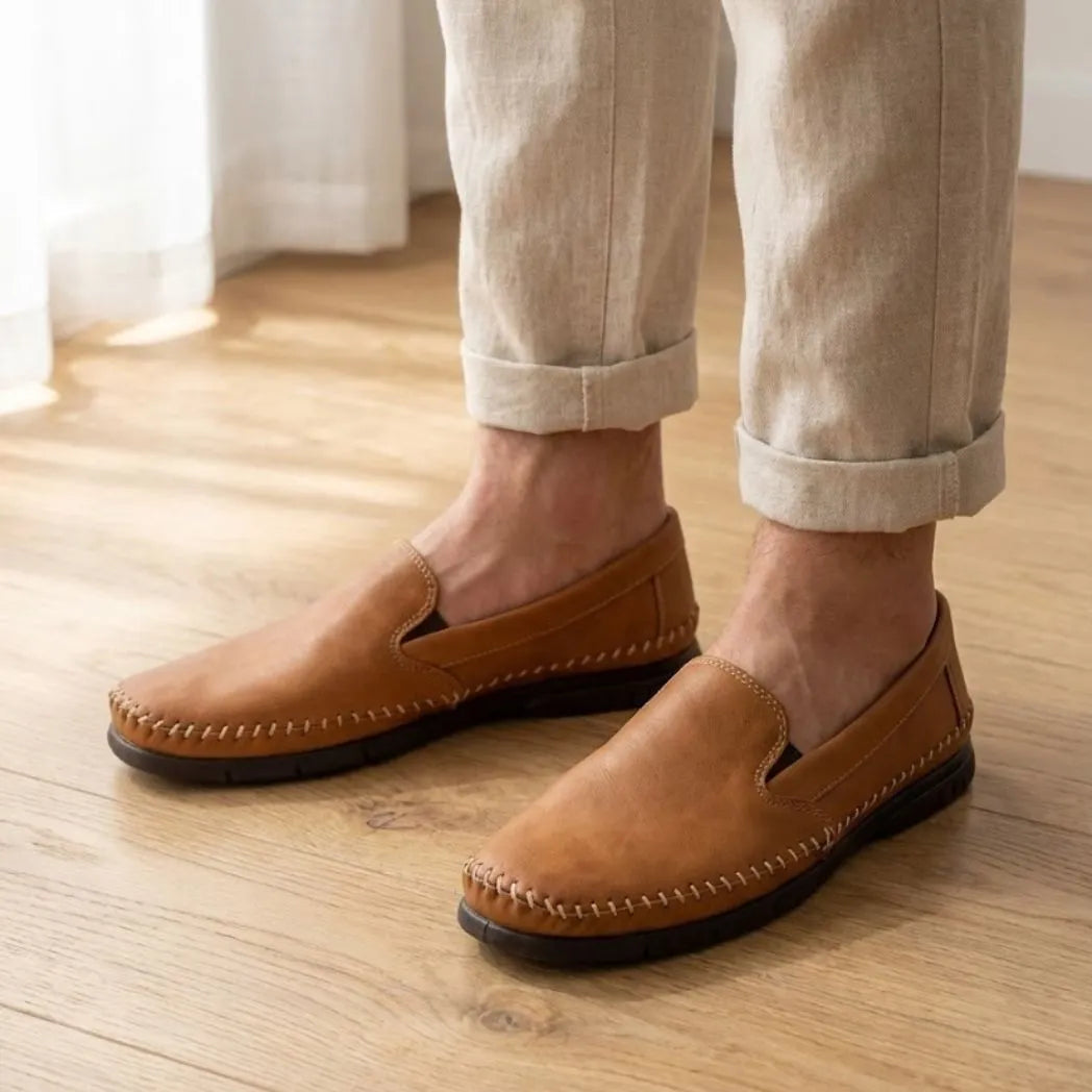 Mocassim Cognac de Couro