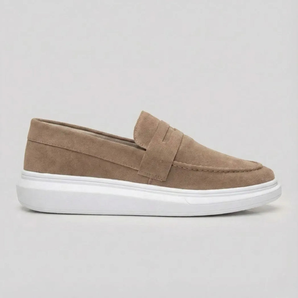 Mocassim Derby de Camurça Bege
