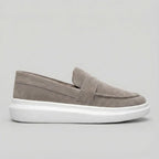 Mocassim Derby de Camurça Cinza