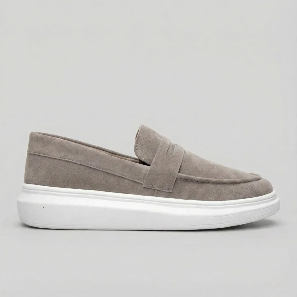 Mocassim Derby de Camurça Cinza