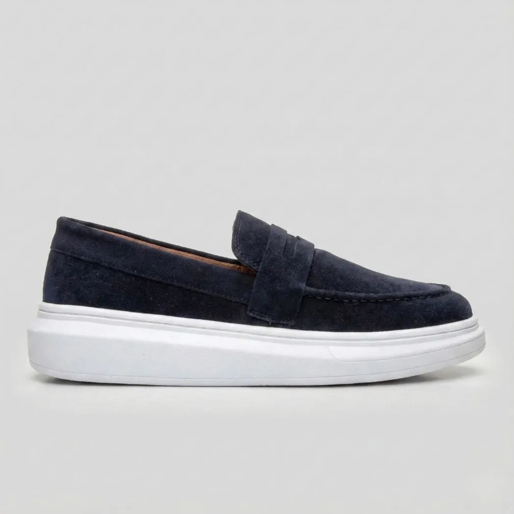 Mocassim Derby de Camurça Azul