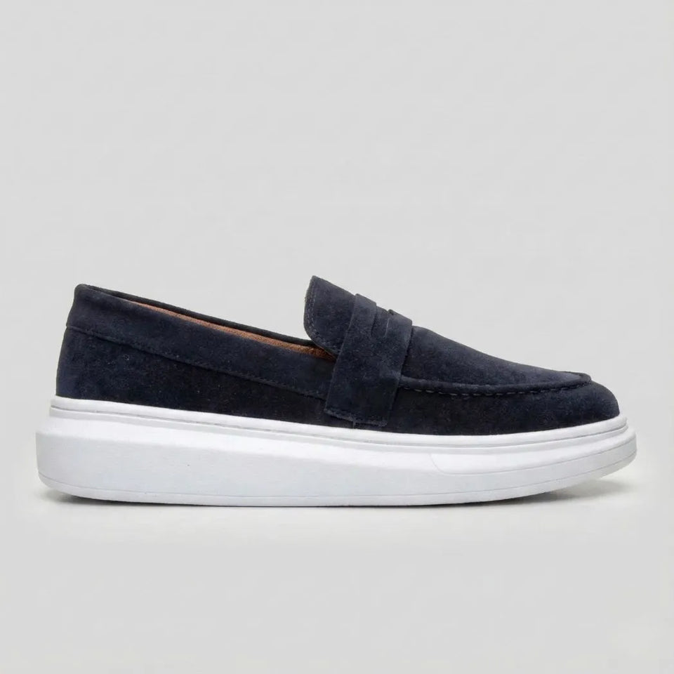 Mocassim Derby de Camurça Azul