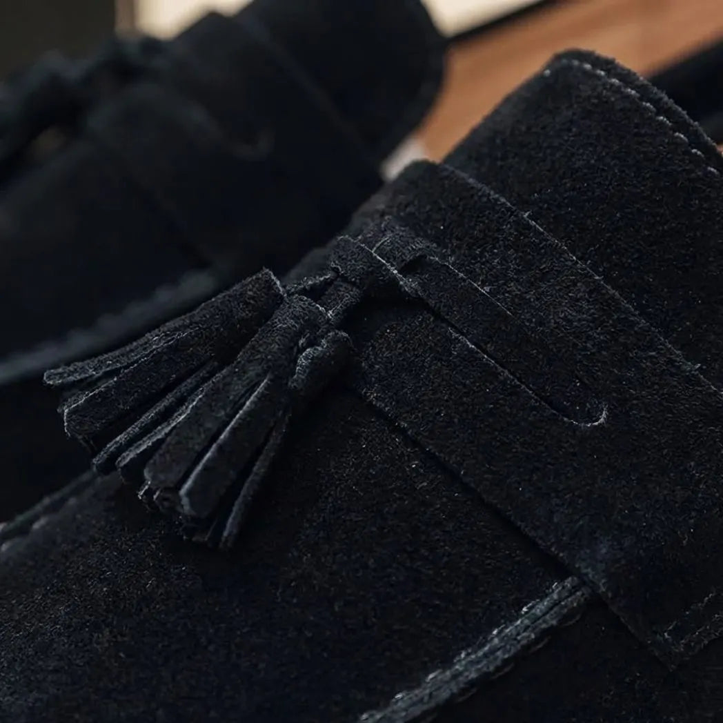 Mocassim Derby de Camurça com Guizos Preto