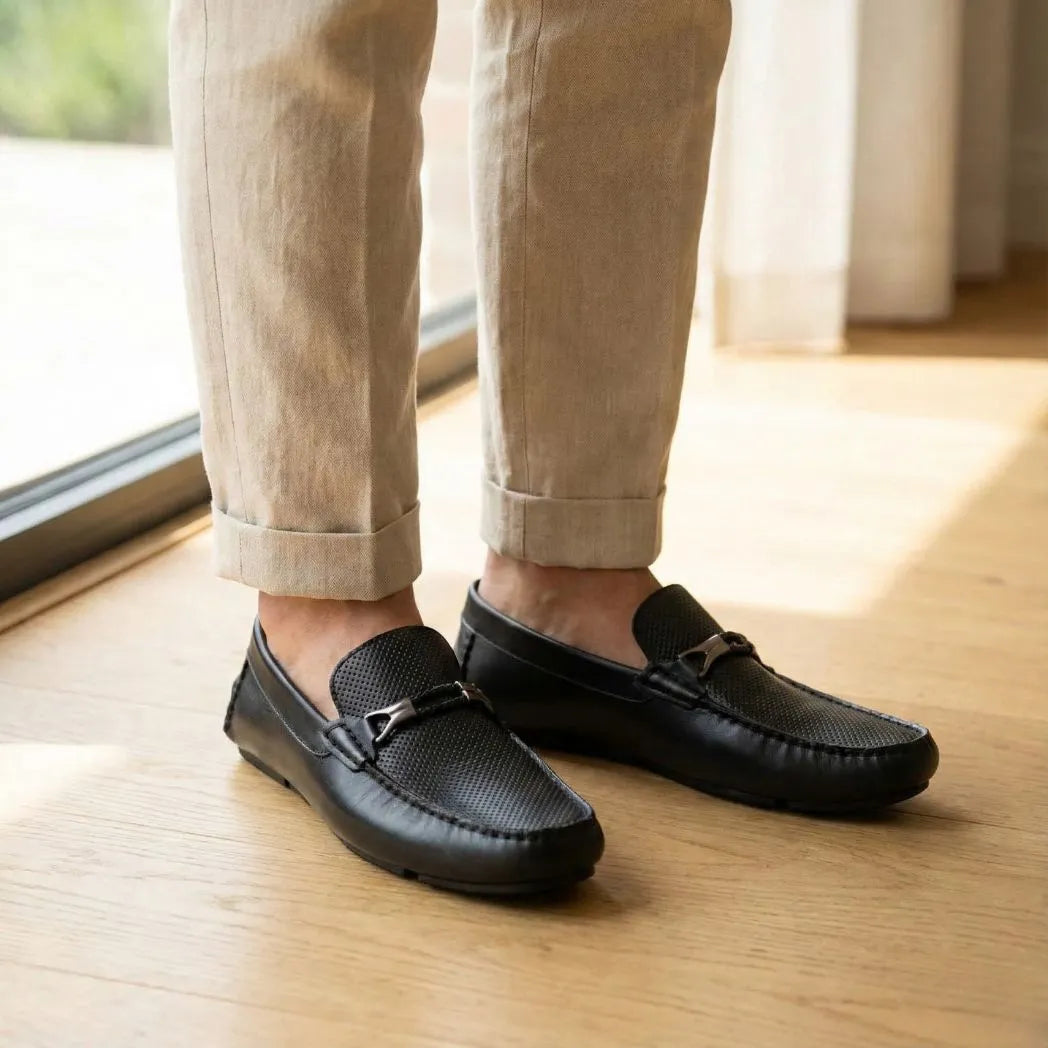 Mocassim Driver Aero Bit Preto com Fivela