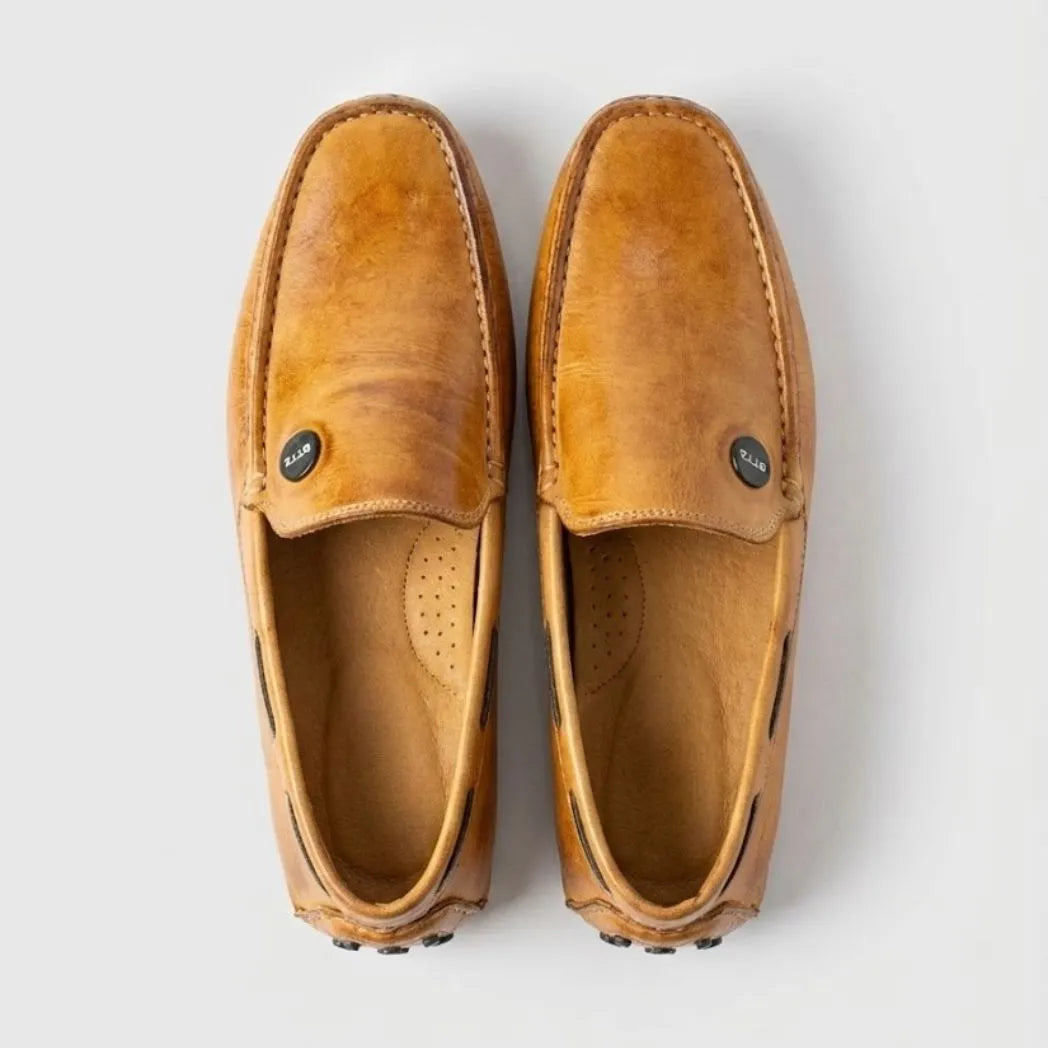 Mocassim Driver Cruise de Couro Laranja
