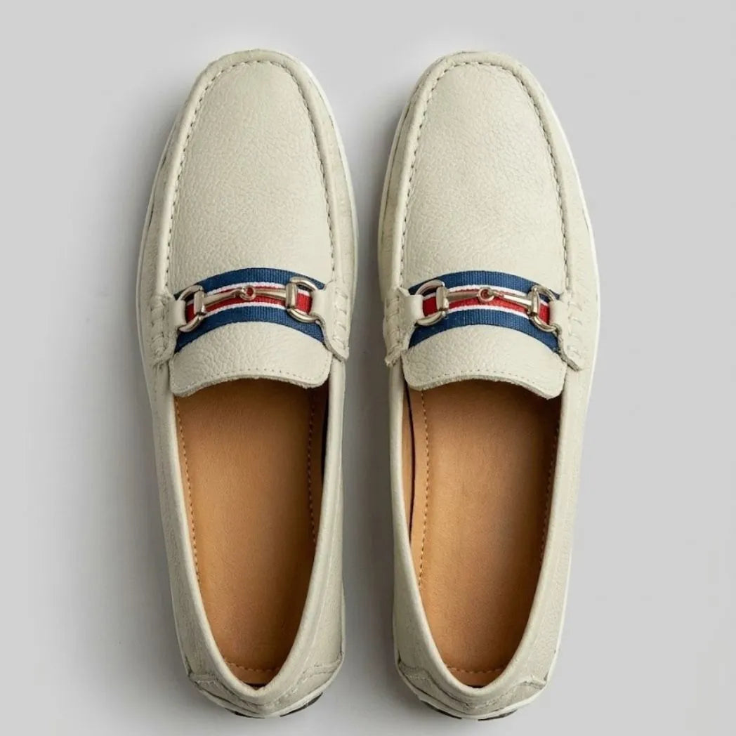 Mocassim Driver Heritage de Couro Branco