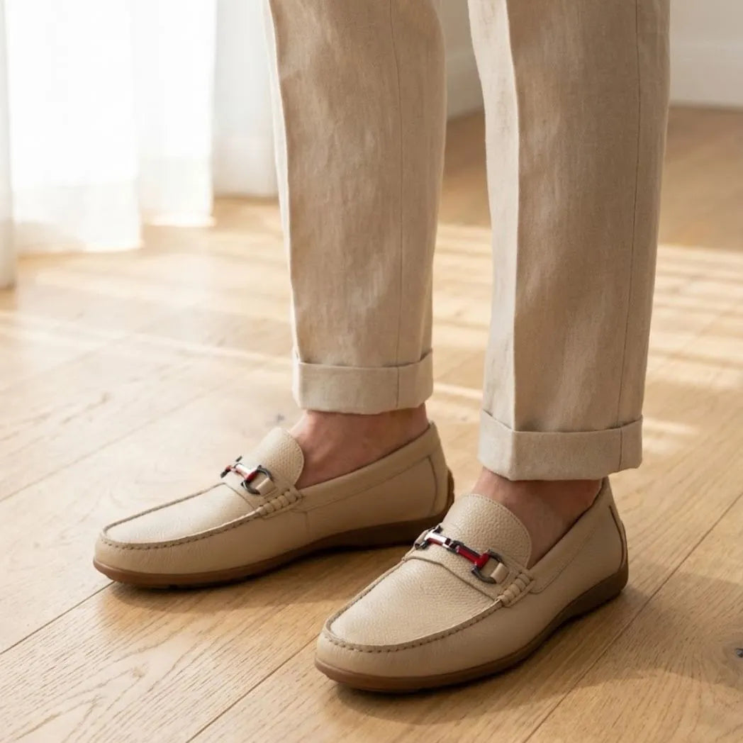 Mocassim Driver Heritage de Couro Branco