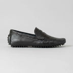 Mocassim Driver Penny de Couro Preto