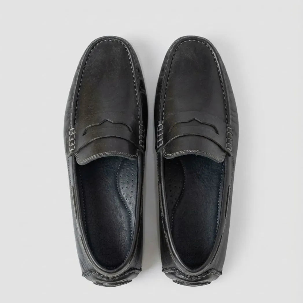 Mocassim Driver Penny de Couro Preto