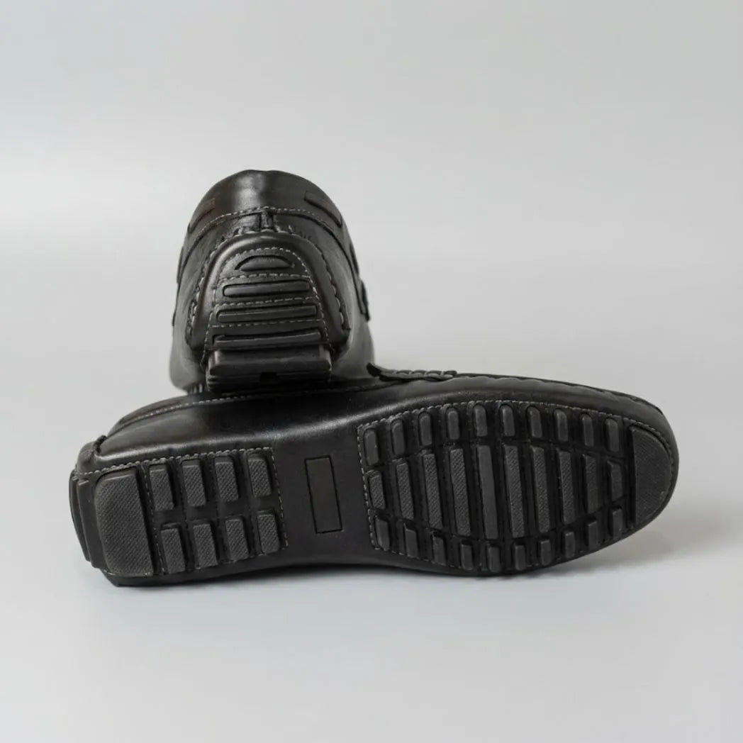 Mocassim Driver Penny de Couro Preto