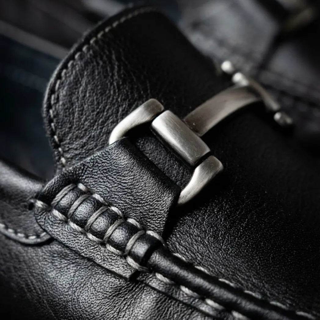 Mocassim Driver Penny de Couro Preto