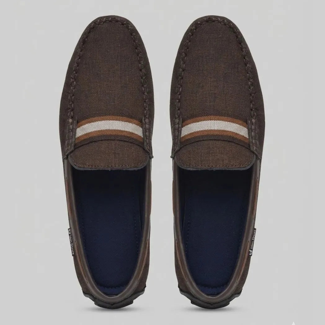 Mocassim Driver Riviera em Lona Marrom