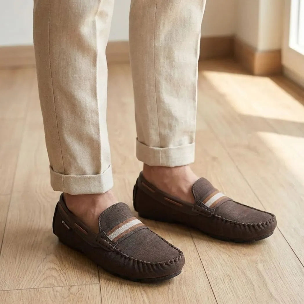 Mocassim Driver Riviera em Lona Marrom