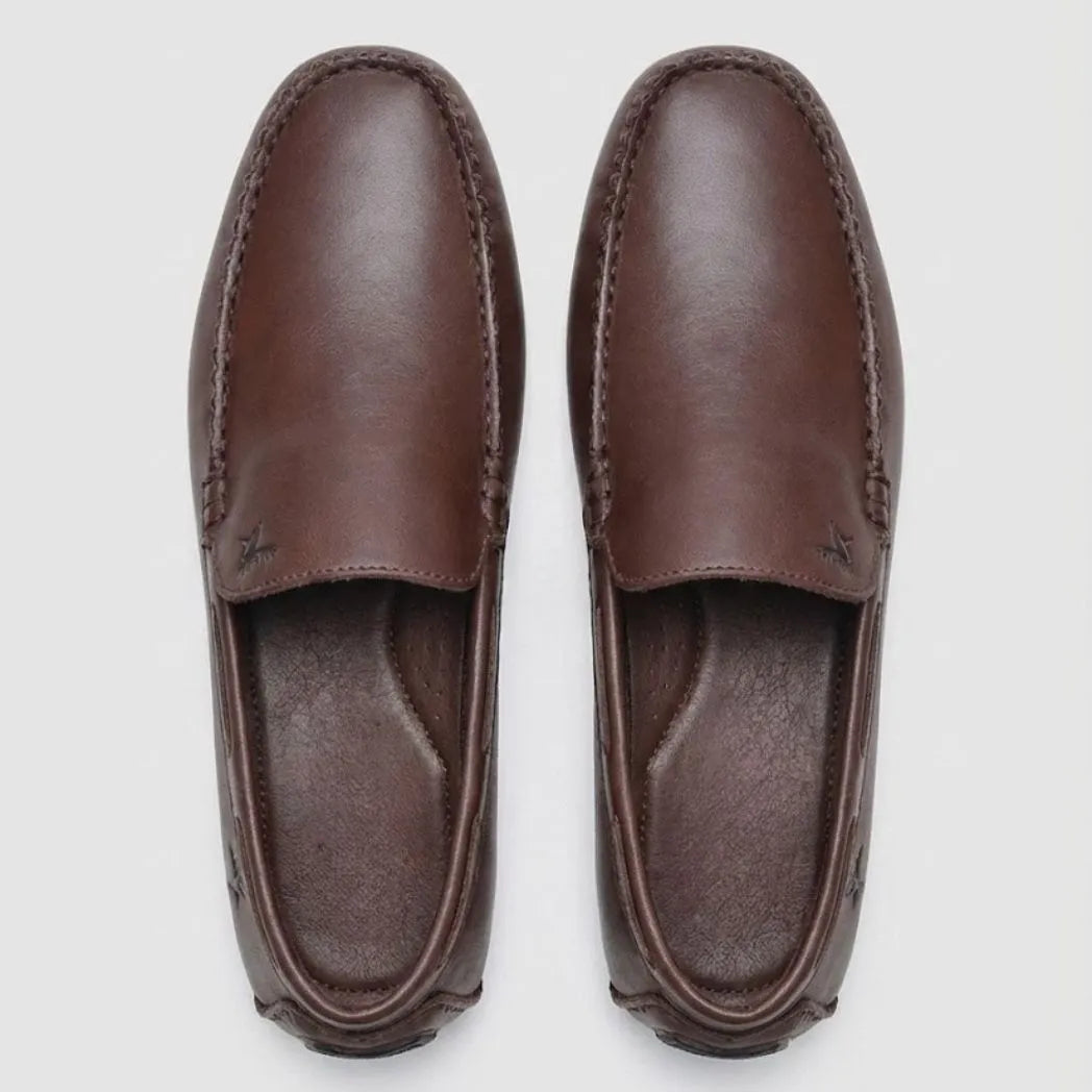 Mocassim Driver Vancouver de Couro Marrom Escuro
