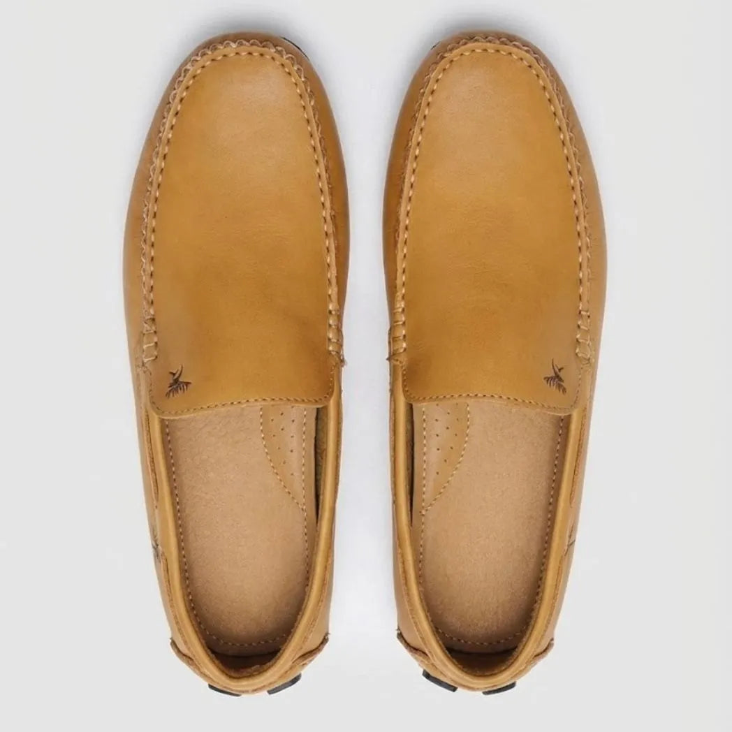 Mocassim Driver Vancouver de Couro Bege