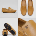 Mocassim Driver Vancouver de Couro Bege