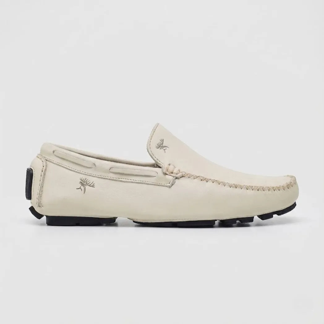 Mocassim Driver Vancouver de Couro Branco