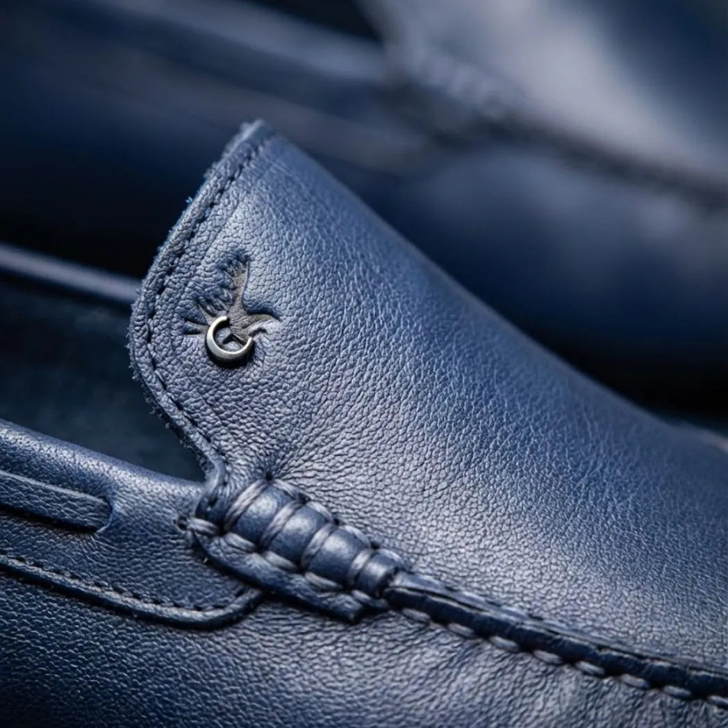Mocassim Driver Vancouver de Couro Azul
