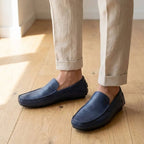 Mocassim Driver Vancouver de Couro Azul