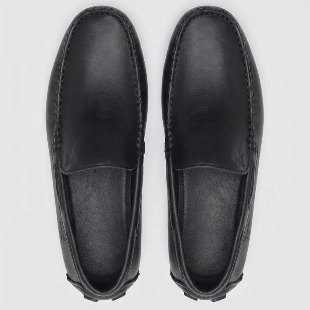 Mocassim Driver Vancouver de Couro Preto