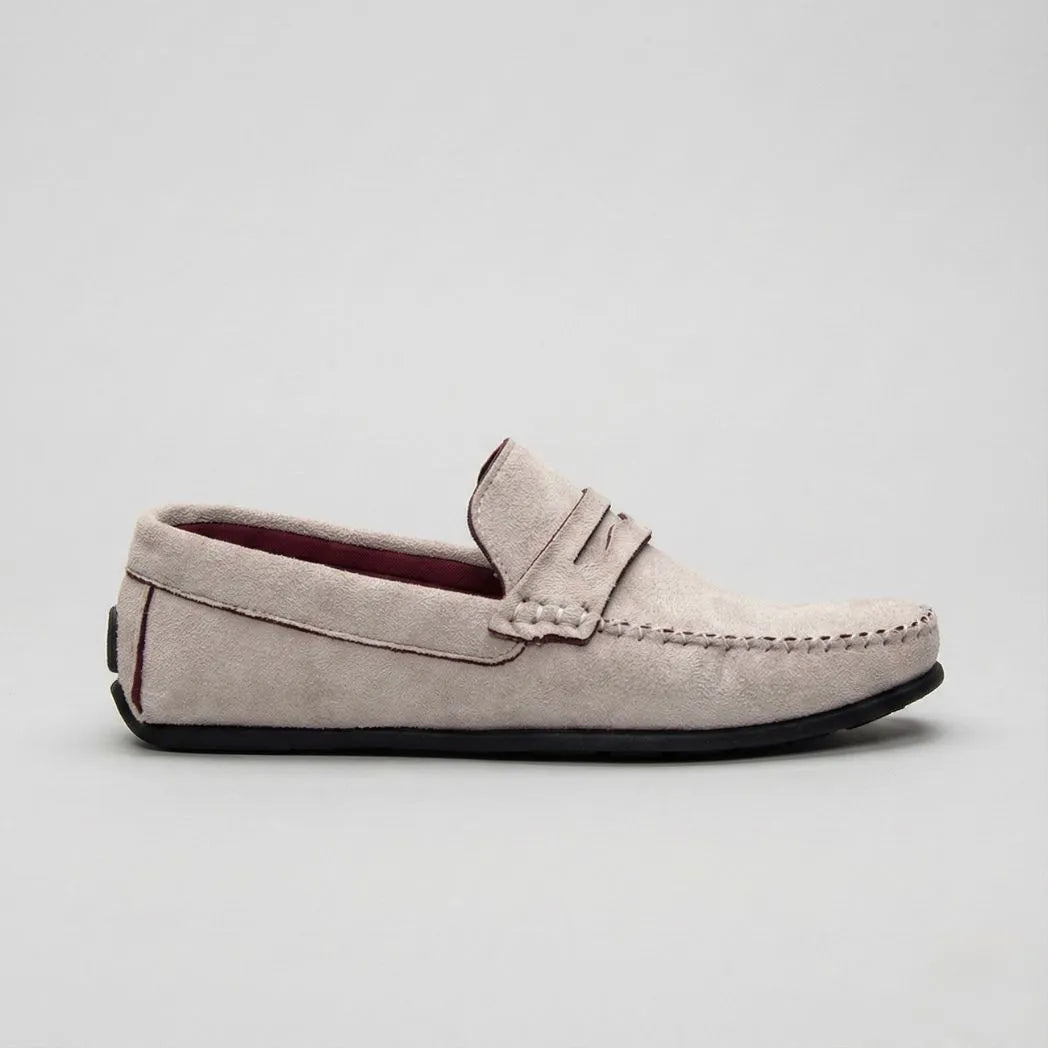 Mocassim Driver de Camurça Aspen Ice Branco