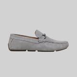 Mocassim Driver de Camurça Capri Dune Cinza