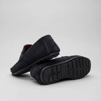 Mocassim Driver de Camurça Capri Tobacco Preto