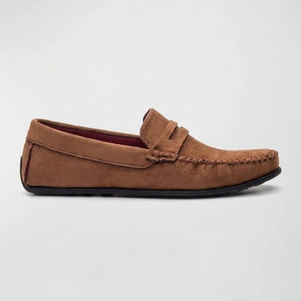Mocassim Driver de Camurça Capri Tobacco Marrom
