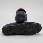 Mocassim Driver de Camurça Havana Azul