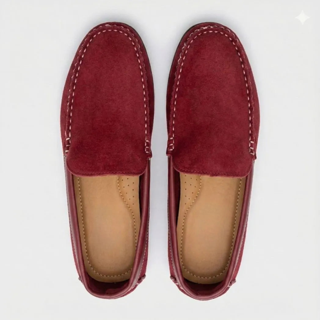 Mocassim Driver de Camurça Maranello Red