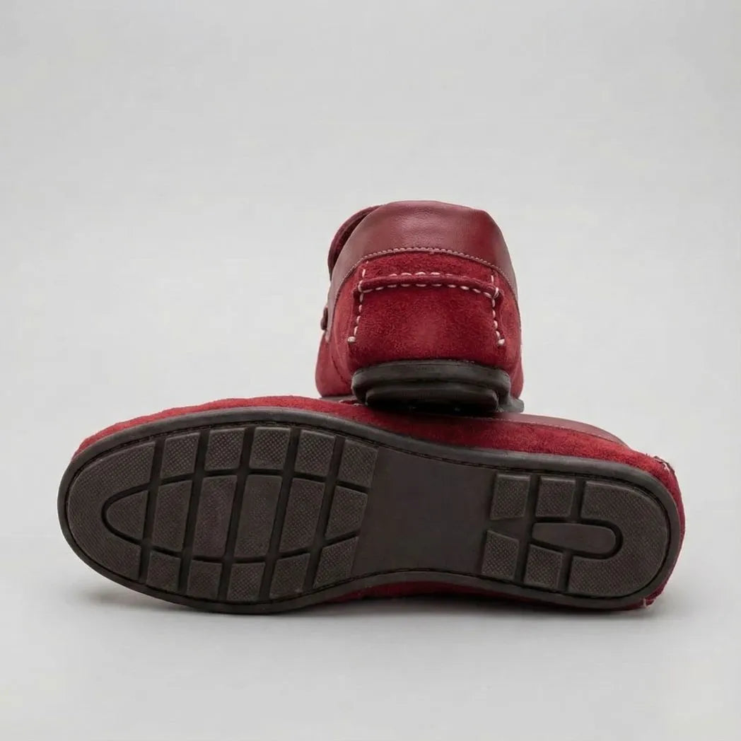 Mocassim Driver de Camurça Maranello Red